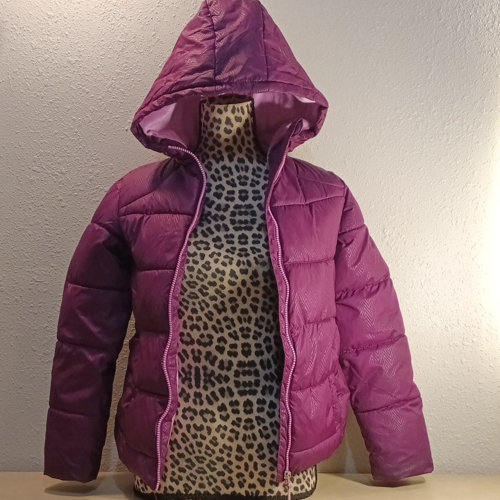 Wonder Nation- Kids Purple Hooded Puffy Jacket